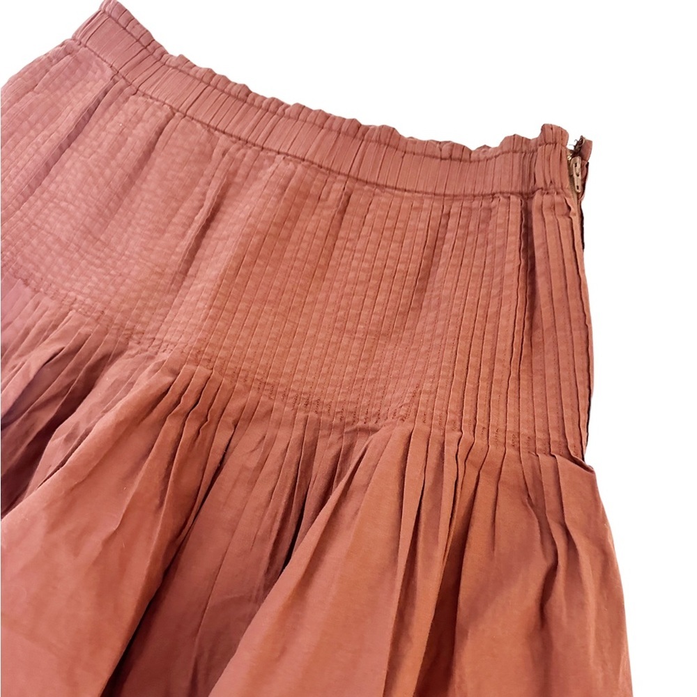 Anthropologie Brown Pleated Skater Tennis Bama Rush Skirt XS - Picture 2 of 8